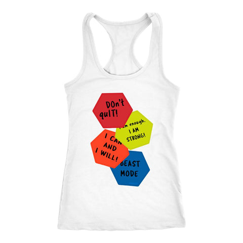 Image of Shift Shop: Women's Motivation Quote Markers Racerback Tank Top - Obsessed Merch