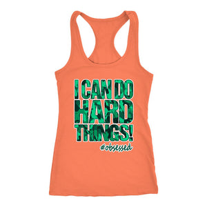 I Can Do Hard Things Workout Tank, Motivational Fitness Shirt for Women, Teal Camo Design #Obsessed - Obsessed Merch
