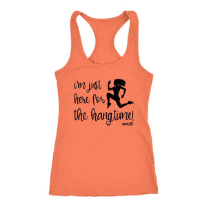 Be 100 Tank, I'm Just Here for the Hangtime! Womens Racerback Shirt, Silhouette Design, Workout Coach Gift - Obsessed Merch