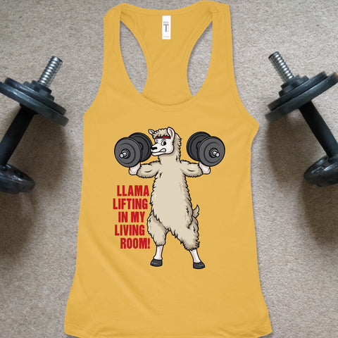 Image of Llama Shirt, Womens Lifting Tank, Home Workout Top For a Drama Llama Mama - Obsessed Merch
