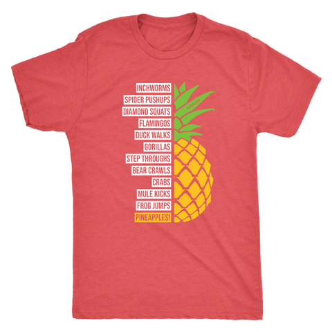 Image of Cardio Zoo Mens Workout Shirt Pineapples Fitness Tee Coach Challenger T-Shirt Gift for Him