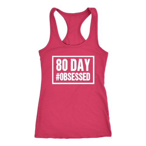 Image of 80 Day #Obsessed with Finished Strong Back Womens Workout Racerback Tank Top