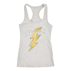 Say Yes! To 100 Lightning Bolt Women's Workout Racerback Tank Top - Obsessed Merch