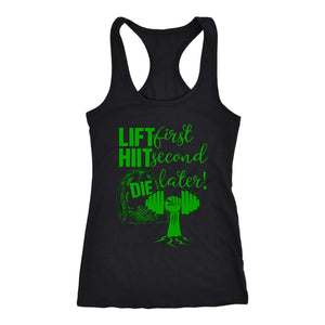 Halloween Tank, Lift First, Hiit Second, Die Later! Womens Workout Tank, Coach Gift, Green Edition - Obsessed Merch