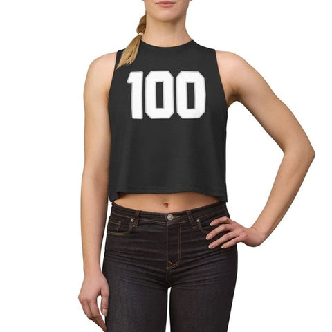 Image of Be 100 Cropped Tank Womens Racerback Crop Top White Design MM100 Coach Gift