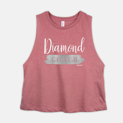 Image of DIAMOND COACH Cropped Tank Womens Workout Crop Shirt Ladies Fitness Coaching Reward Gift