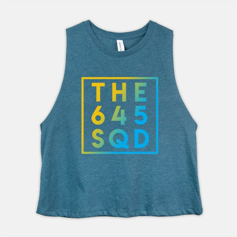 Image of THE 645 SQUAD Crop Top Womens Workout Tank Ladies Cropped Coach Team Challenge Group Shirt