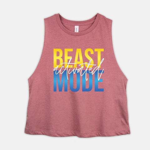 Image of BEAST MODE Activated Womens Crop Top Six45 Inspired Cropped Tank Ladies Coach Challenger Shirt