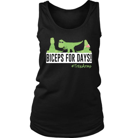 Image of L4: Women's Biceps For Days #TrexArms 100% Cotton Tank Top - Obsessed Merch