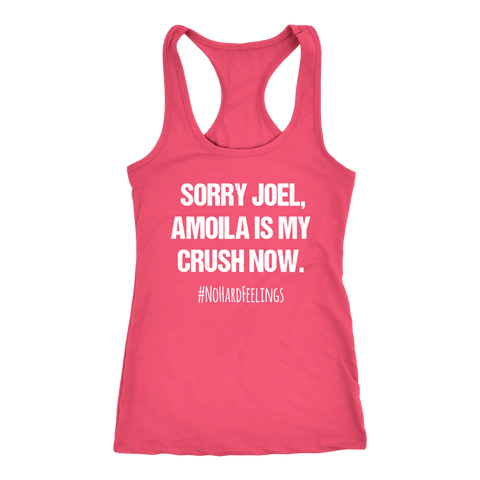 Image of Sorry Joel, Amoila Is My Crush Now Funny Womens Workout Tank Ladies 6-45 Shirt Coach Challenger Gift
