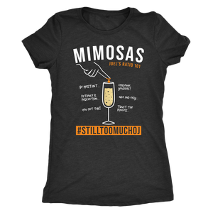 Joel's Mimosa Ratio 101 Funny Workout Shirt Womens Coach Challenge Group Gift Triblend Tee