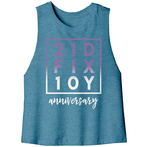 21D FIX 10Y Anniversary Workout Cropped Tank Womens 21 Day Autumn Coach Fix Ten Year Challenge Group Gift