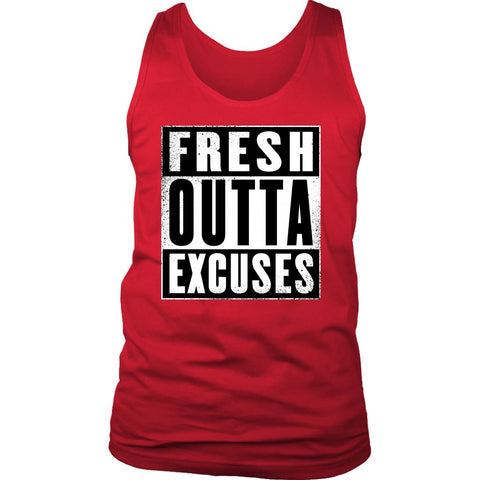 Image of Fresh Outta Excuses "Straight Outta" Inspired Men's Cotton Tank Top, Coach Gift