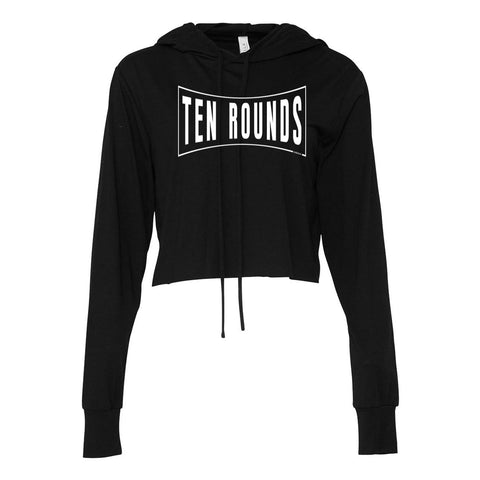 Image of 10 Boxing Rounds Womens Cropped Tri-blend Hoodie