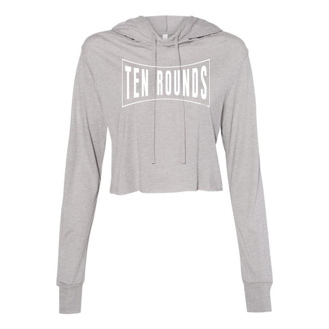 Image of 10 Boxing Rounds Womens Cropped Tri-blend Hoodie