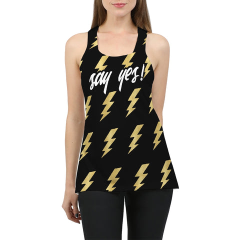 Image of Say Yes! To 100 workouts Lightning Bolts Women's Allover Tank Top - Obsessed Merch