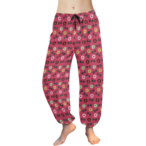 Women's Dumbbells & Donuts Yoga Harem Pants - Obsessed Merch
