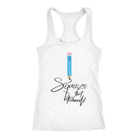 Image of Squeeze That Pencil! Chest Day Women's Workout Tank, Coach Gift for Girls Who Lift - Obsessed Merch