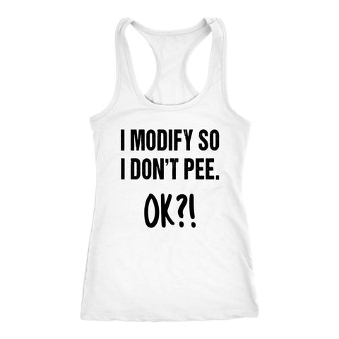 Image of Womens Workout Tank, Ladies Funny Mommy Modify Quote Shirt, Fitness Mama Coach Gift