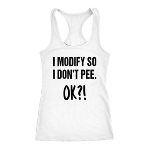Womens Workout Tank, Ladies Funny Mommy Modify Quote Shirt, Fitness Mama Coach Gift