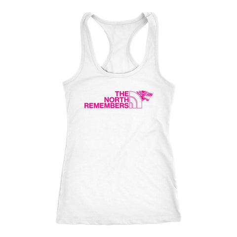 Image of The North Remembers Tank, Stark Wolf Shirt, Game Of Thrones Inspired, Pink Print Version #GoT - Obsessed Merch