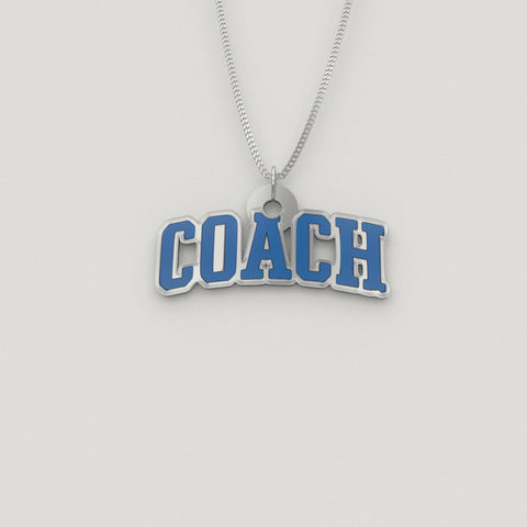 Image of COACH Pendant Necklace, Coaching Gift, Challenge Group Reward, Womens Mens Workout Jewelry, Sterling Silver or Plated Fitness Gifts