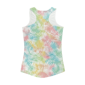 Find Your Joy! Colorful Pastel Swirls Tie Dye Women Performance Tank Top