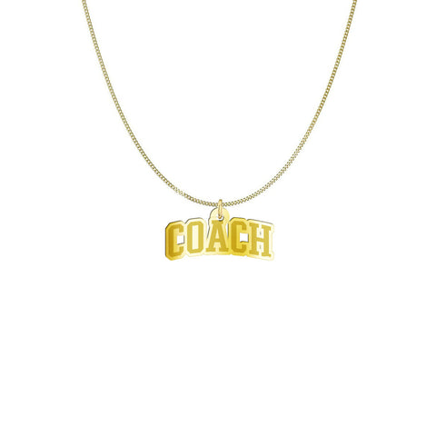 Image of COACH Necklace, Sterling Silver Coaching Gift, Challenge Group Reward Gifts, Womens Mens Fitness Pendant