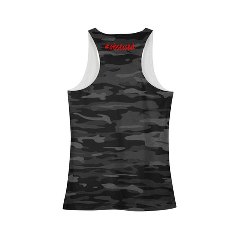 Image of Camo GRL PWR B&W Women's Barbara Kruger Inspired Racerback Tank Top - Obsessed Merch