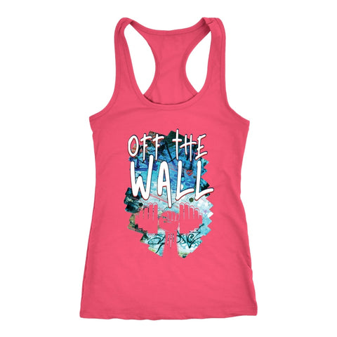Image of OFF THE WALL Womens Control Freak Workout Inspired Graffiti Racerback Tank Top
