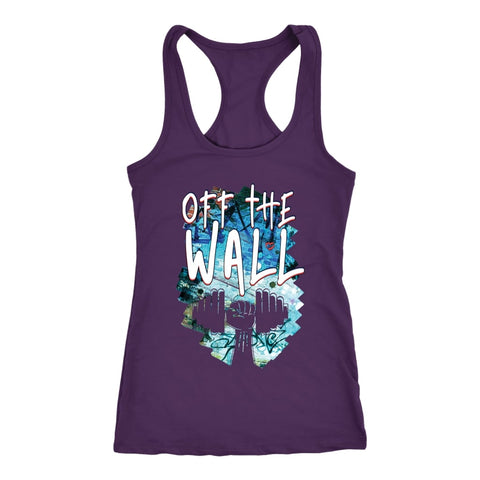 Image of OFF THE WALL Womens Control Freak Workout Inspired Graffiti Racerback Tank Top