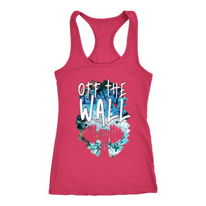 OFF THE WALL Womens Control Freak Workout Inspired Graffiti Racerback Tank Top