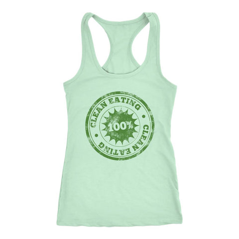 Image of 100% Clean Eating Tank Top, Healthy AF Shirt, Fitness Motivation Coach Gift - Obsessed Merch