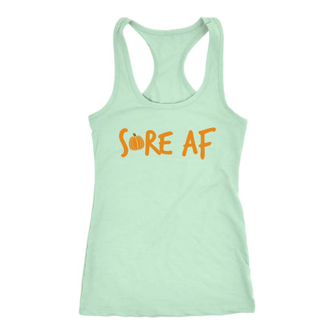 Image of Sore AF Pumpkin Edition, Womens Halloween Tank, Workout Coach Gift - Obsessed Merch