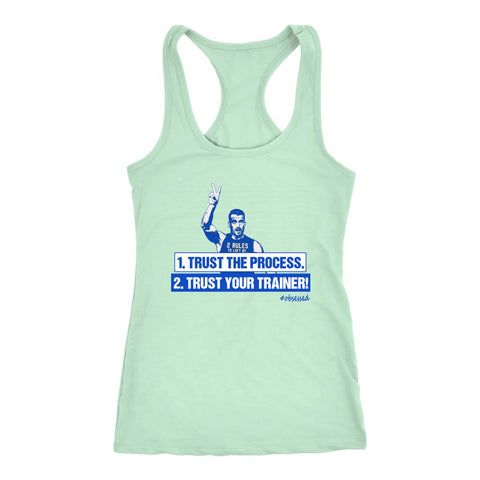 Image of L4 Women's Trust The Process. Trust Your Trainer! Racerback Tank Top - Obsessed Merch
