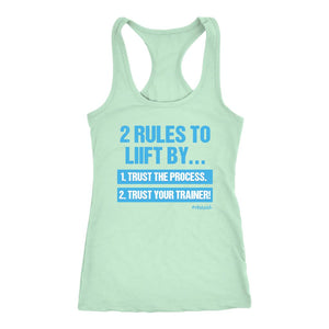 Lift & Hiit Workout Tank, Womens Trust The Process, Trust Your Trainer! Challenger / Coach Fitness Shirt - Obsessed Merch