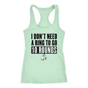 10 Boxing Rounds Tank, Womens Workout Shirt, Ladies Home Punching Exercise Top, Motivational Fitness Coach Gift - Obsessed Merch