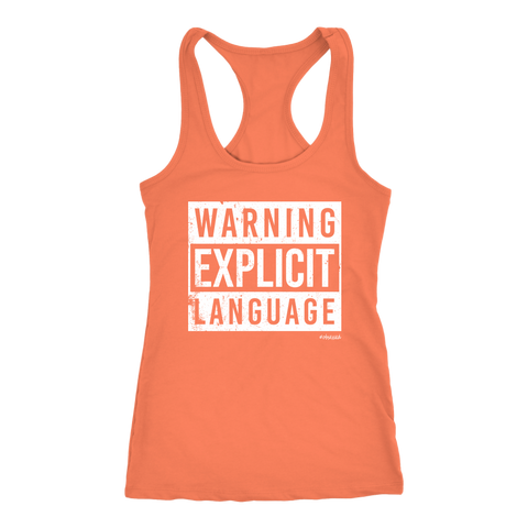 Image of Warning Explicit Language Swearing Workout Womens The Work Inspired Racerback Tank