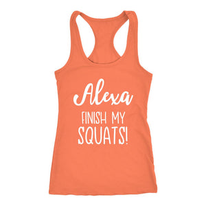 Workout Tank Womens, Alexa Tank, Squats Booty Fitness Shirt, Home Fitness Top - Obsessed Merch