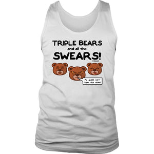 Triple Bears Liift4 Inspired Mens Tank, All the Swears Workout Shirt, Lifting Coach Gift - Obsessed Merch