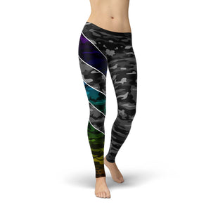 I Can Do Hard Things Snow / Rainbow Mixed Camo Leggings - Obsessed Merch