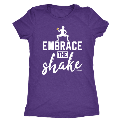 Image of Embrace The Shake Womens Barre Workout Shirt Ladies Barre Fitness Triblend Tee Coach Gift