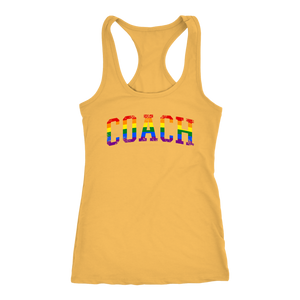 Gay COACH Tank Womens LGBTQ Pride Workout Shirt Ladies Coaching Gift