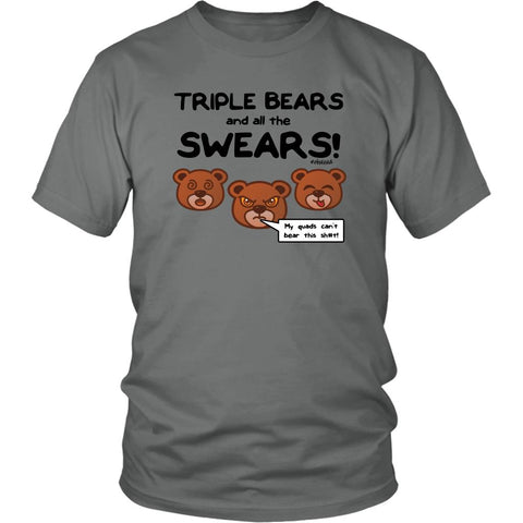 Image of Triple Bears Shirt, Liift Hiit Workout Tee, All the Swears Workout T-Shirt, Unisex Lifting Coach Gift