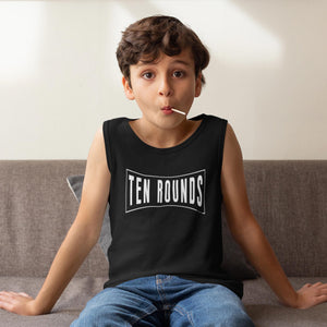 10 Boxing Rounds Kids Tank, Workout Top for Juniors, Boy Girl Boxer Fitness Shirt, Youths who Box Gift