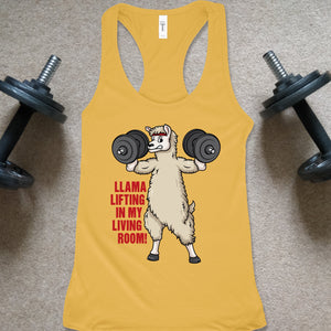 Llama Shirt, Womens Lifting Tank, Home Workout Top For a Drama Llama Mama - Obsessed Merch
