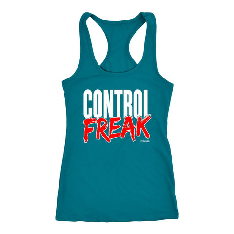 Image of Control Freak Workout Tank, Womens Controlled Fitness Shirt, Ladies 9 Week Challenge, Coach Gift