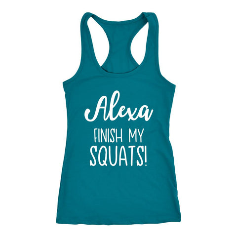 Image of Workout Tank Womens, Alexa Tank, Squats Booty Fitness Shirt, Home Fitness Top - Obsessed Merch
