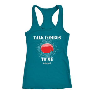Talk Combos To Me, 10 Boxing Rounds Womens Tank, Woman Boxer Shirts, Coaching Gift