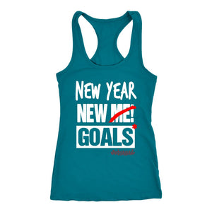 Women's New Year New Goals Racerback Tank Top - Obsessed Merch